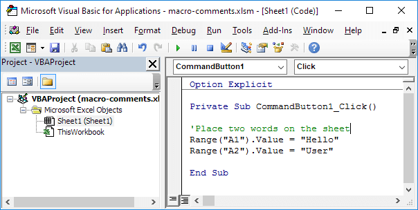 Excel vba window